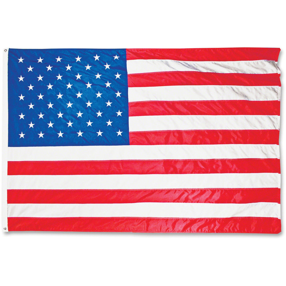 Advantus Heavyweight Nylon Outdoor U.S. Flag - United States - 60" Length x 36" Width - Heavyweight, Grommet, Durable - Nylon, Brass - Red, White, Blue