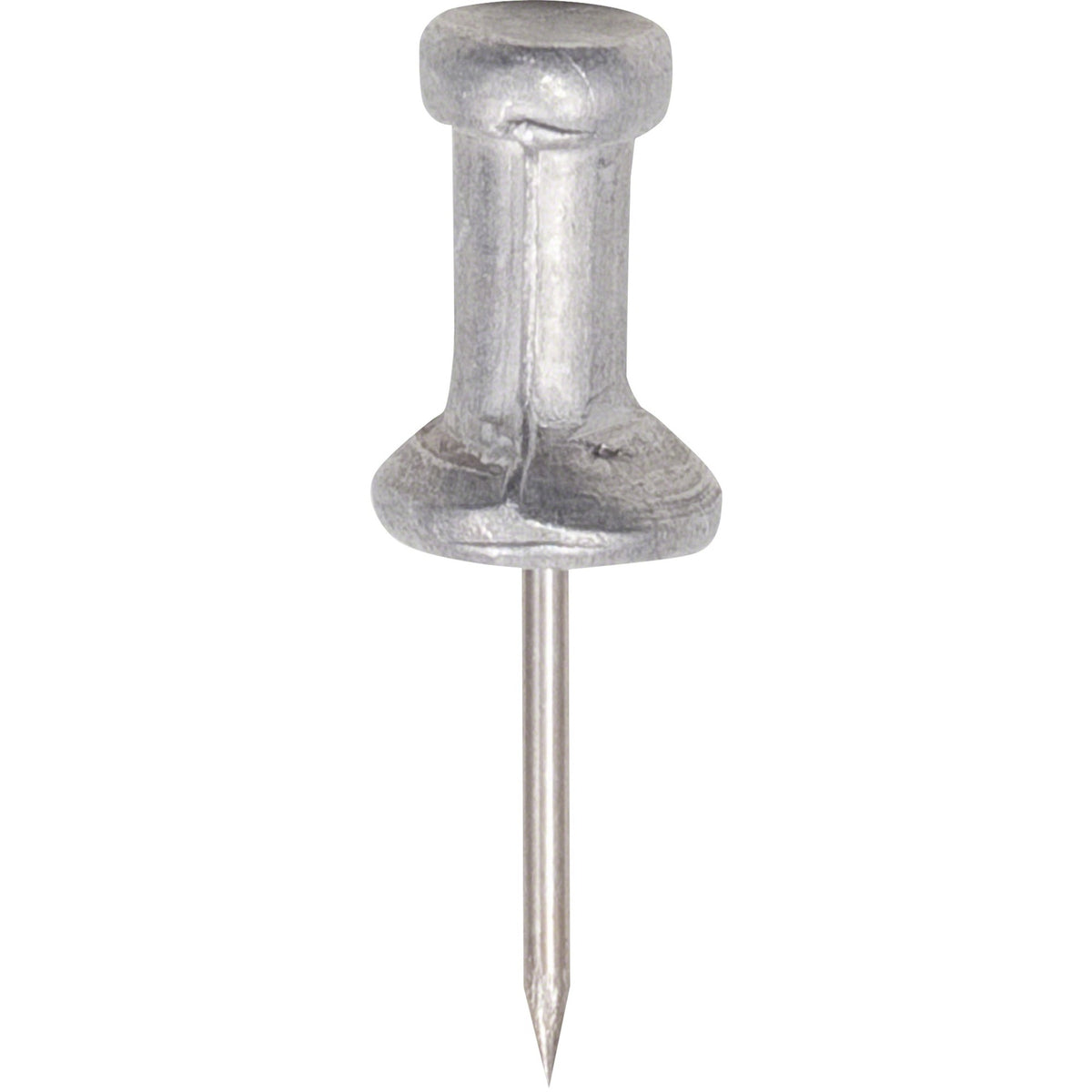 Gem Office Products Aluminum Pushpins - 0.50" Shank - 0.5" Diameter - for Notice - Silver - Aluminum - 100 / Box