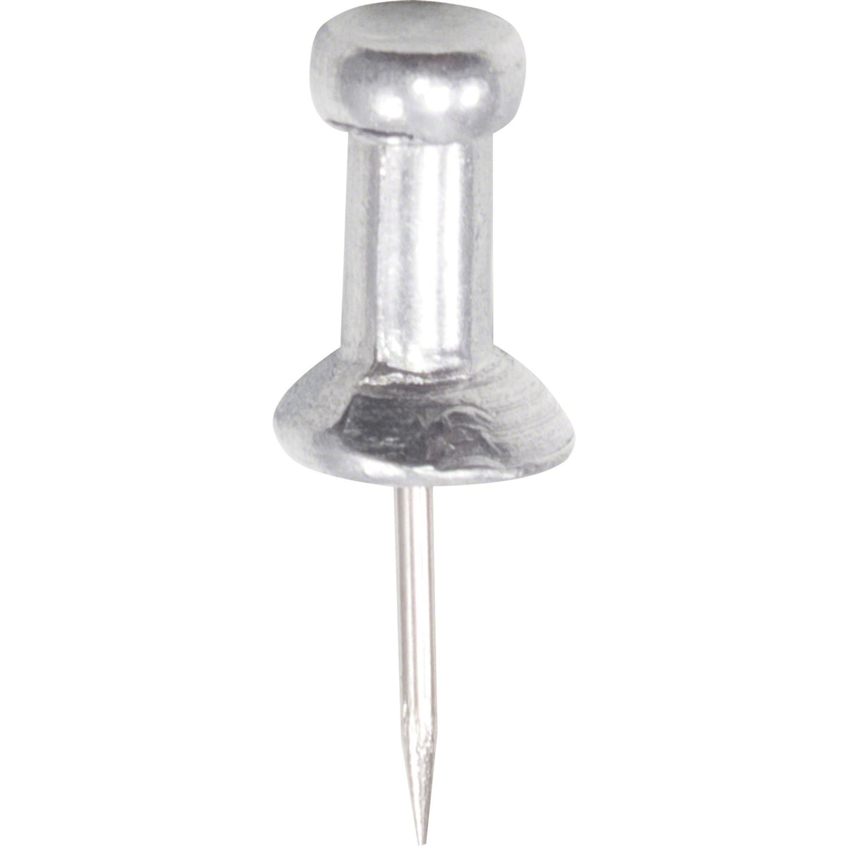 Gem Office Products Aluminum Pushpins - 0.4" Length x 0.2" Diameter - Silver - 100 / Box
