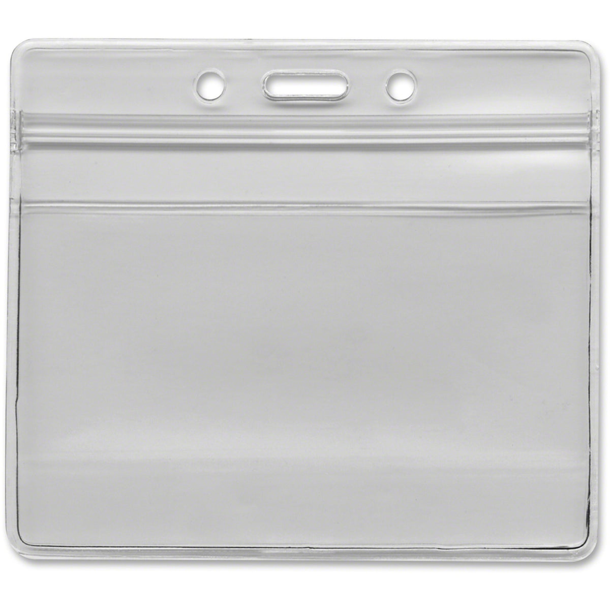 Advantus Horizontal Resealable Badge Holder - 3.8" Width x 2.6" Length - Vinyl - Clear - 50 / Pack