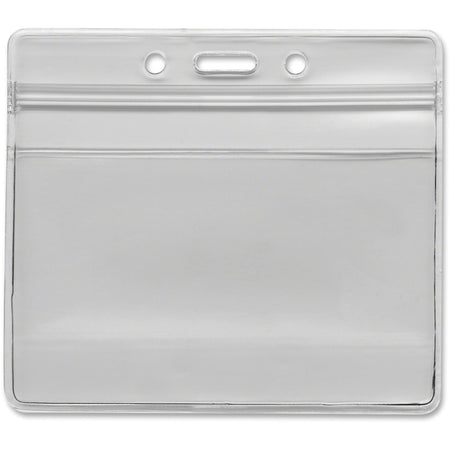 Advantus Horizontal Resealable Badge Holder - 3.8" Width x 2.6" Length - Vinyl - Clear - 50 / Pack