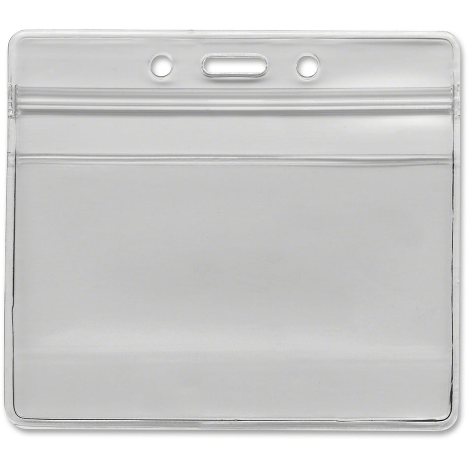Advantus Horizontal Resealable Badge Holder - 3.8" Width x 2.6" Length - Vinyl - Clear - 50 / Pack