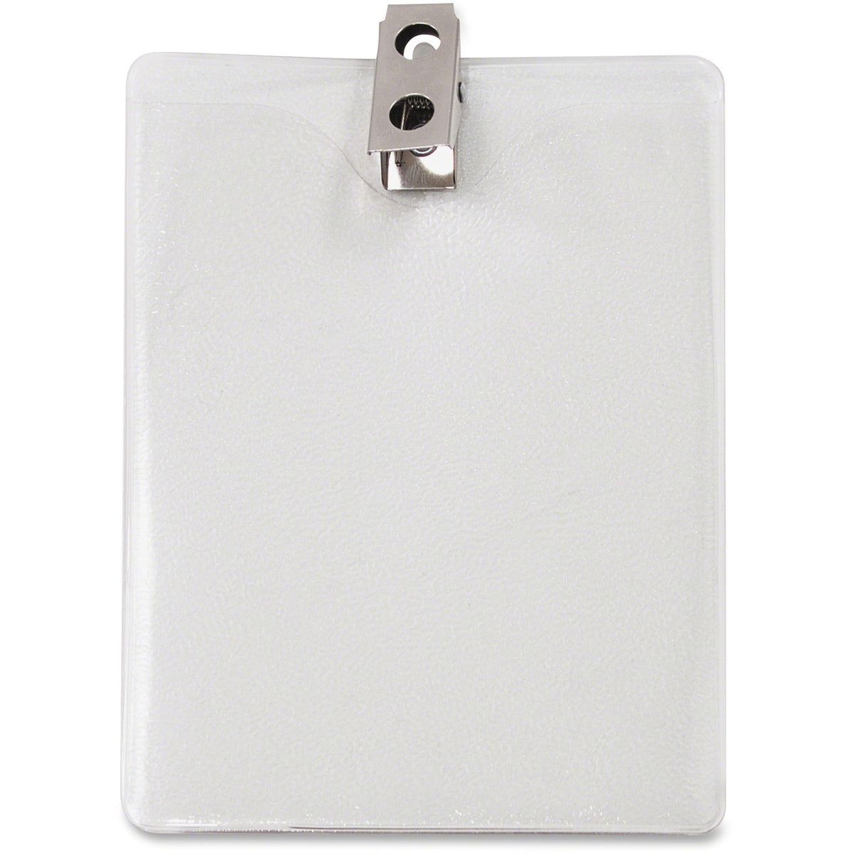 Advantus Vertical Badge Holder with Clip - 3" Width x 4" Length - Vinyl - Clear - 50 / Pack