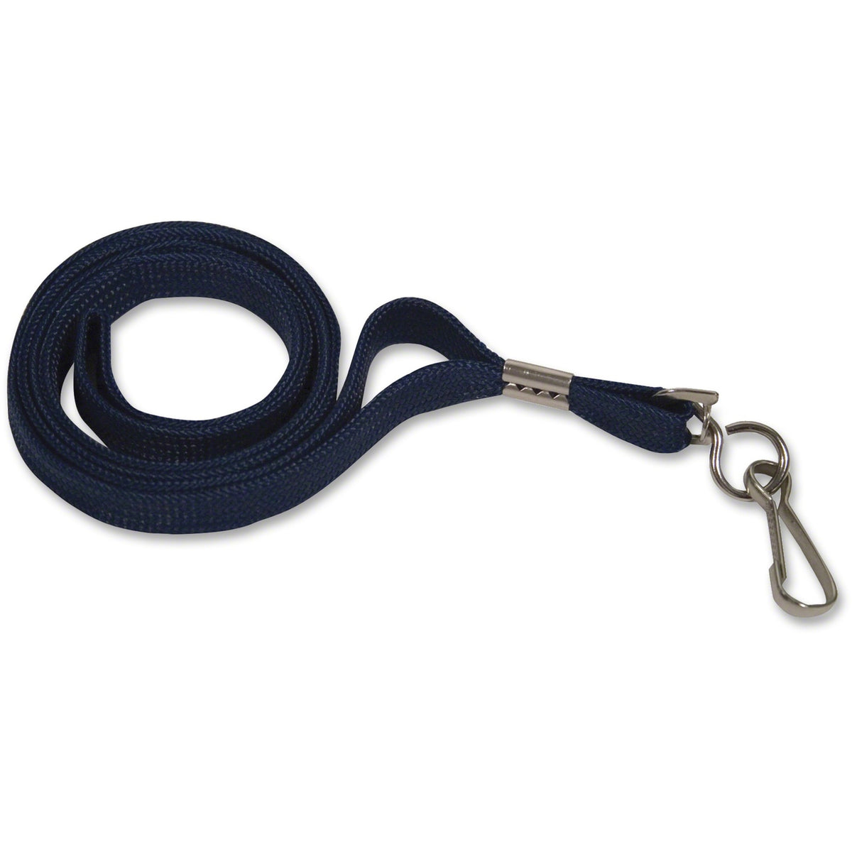 Advantus J-Hook Deluxe Lanyard: 36’’ Blue - Nylon/Cotton/Metal - 24/Box - ID Badges & Supplies