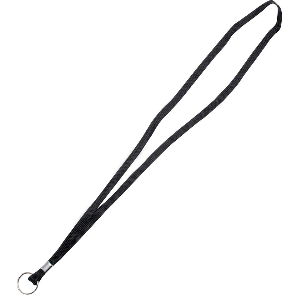 Advantus 36" Deluxe Lanyard with Key Ring - Ring Attachment - 36" Length - Black - Nylon, Cotton - 24 / Box