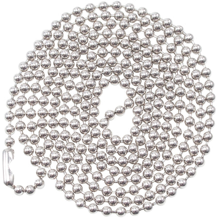 Advantus 36" ID Badge Chain - 36" - 100 / Box - Nickel Plated - Metallic