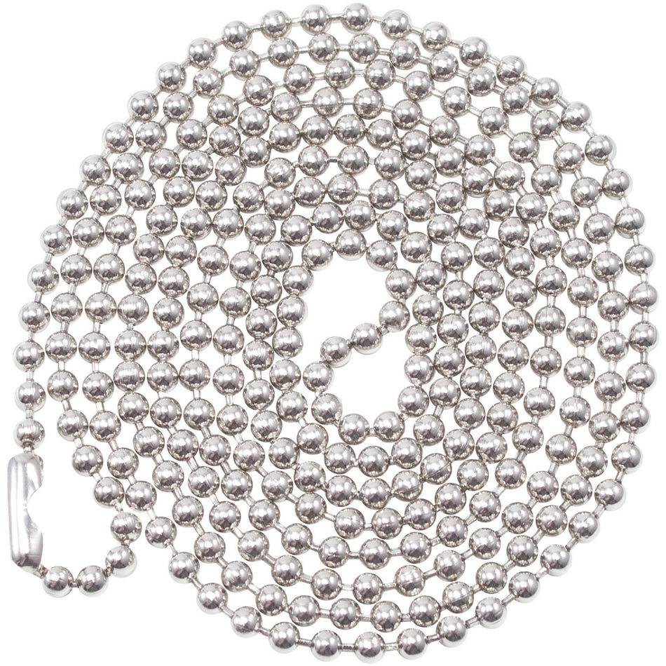Advantus 36" ID Badge Chain - 36" - 100 / Box - Nickel Plated - Metallic