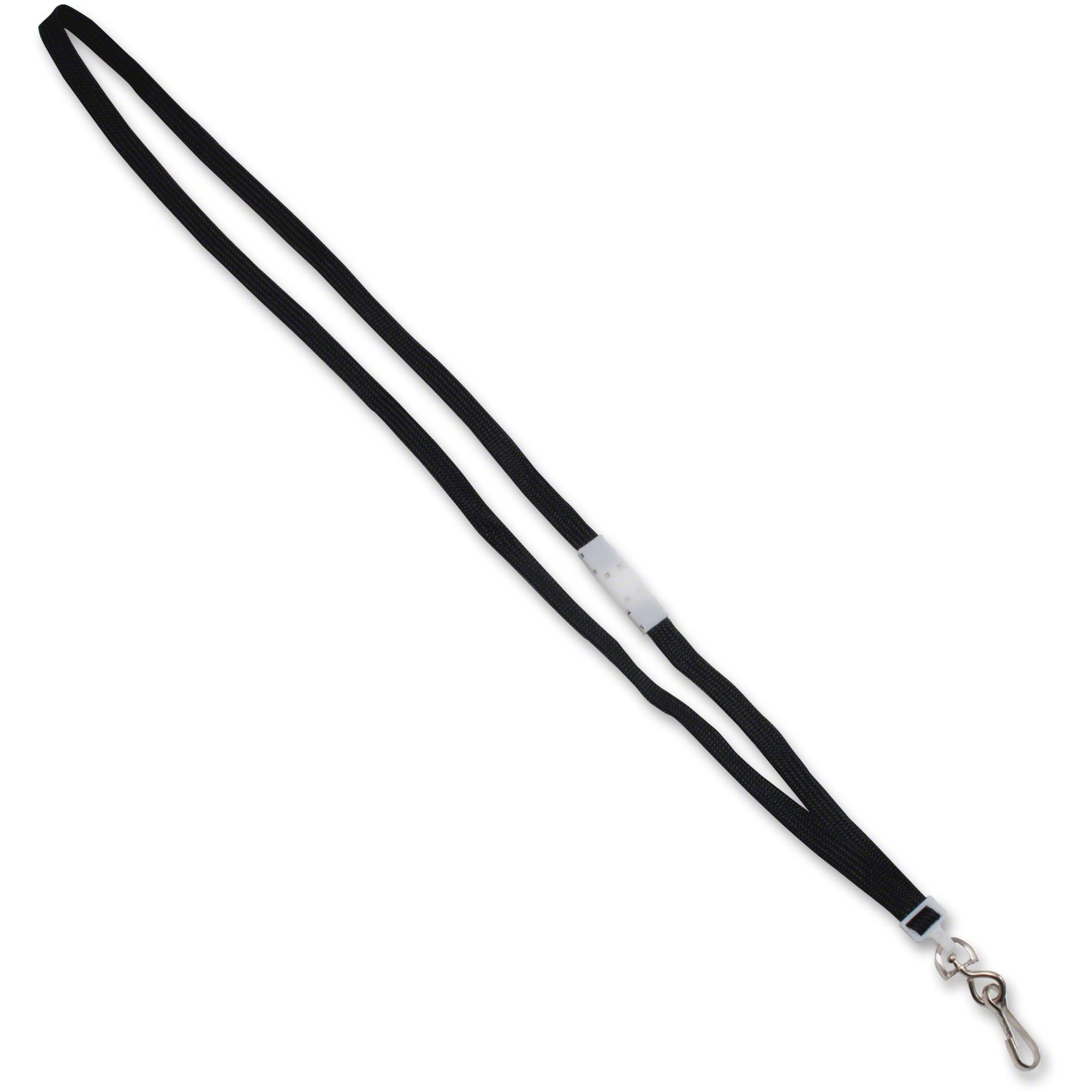 Advantus 36" Deluxe Breakaway Neck Lanyard with J-Hook - 36" Length - Black - Nylon, Metal - 24 / Box