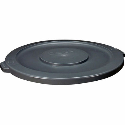 Rubbermaid Commercial Brute 32-Gallon Container Flat Lid - Round - Plastic - 1 Each - Gray