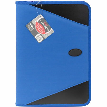 C-Line Letter Expanding File - 8 1/2" x 11" - 300 Sheets Capacity - 13 Pocket(s) - Blue - Zipper Closure - 1 Each