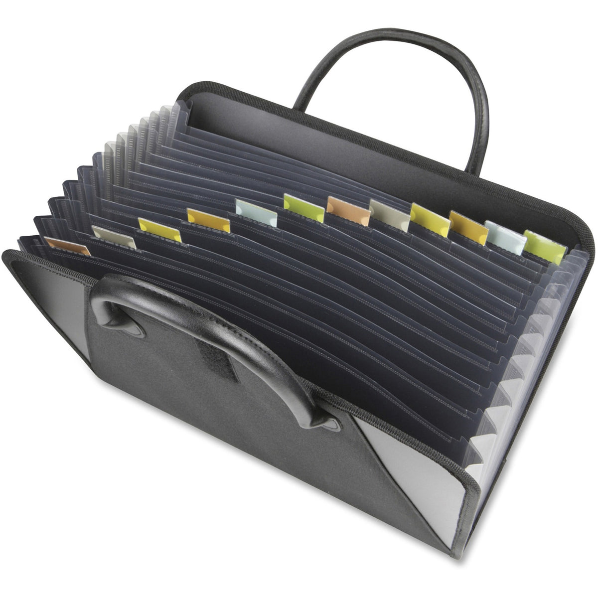 C-Line Letter Expanding File - 8 1/2" x 11" - 300 Sheets Capacity - 13 Internal Pocket(s) - 12 Divider(s) - Black - Hook & Loop Closure - 1 Each