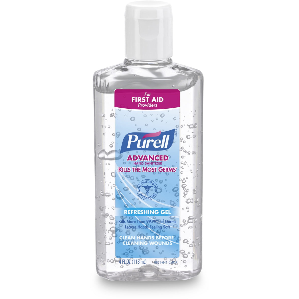 PURELL® Advanced Hand Sanitizer Gel - Clean Scent - 4 fl oz - Flip Top Bottle Dispenser - Kill Germs - Hand - Moisturizing - Clear - Anti-irritant, Dye-free - 1 Each