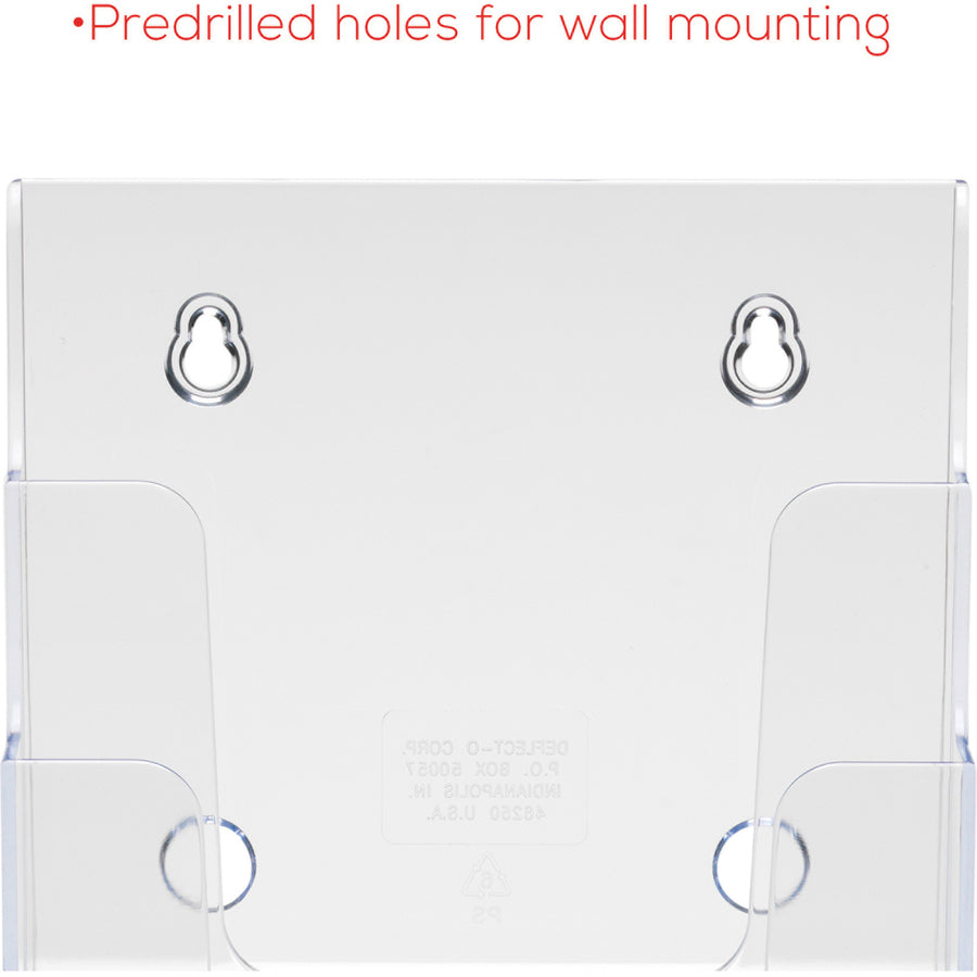 Deflecto Multi-Compartment DocuHolder - 4 Compartment(s) - 4 Tier(s) - 10" Height x 4.88" Width x 6.13" Depth - Desktop - Compact, Booklet Size - Clear - Plastic - 1 Each