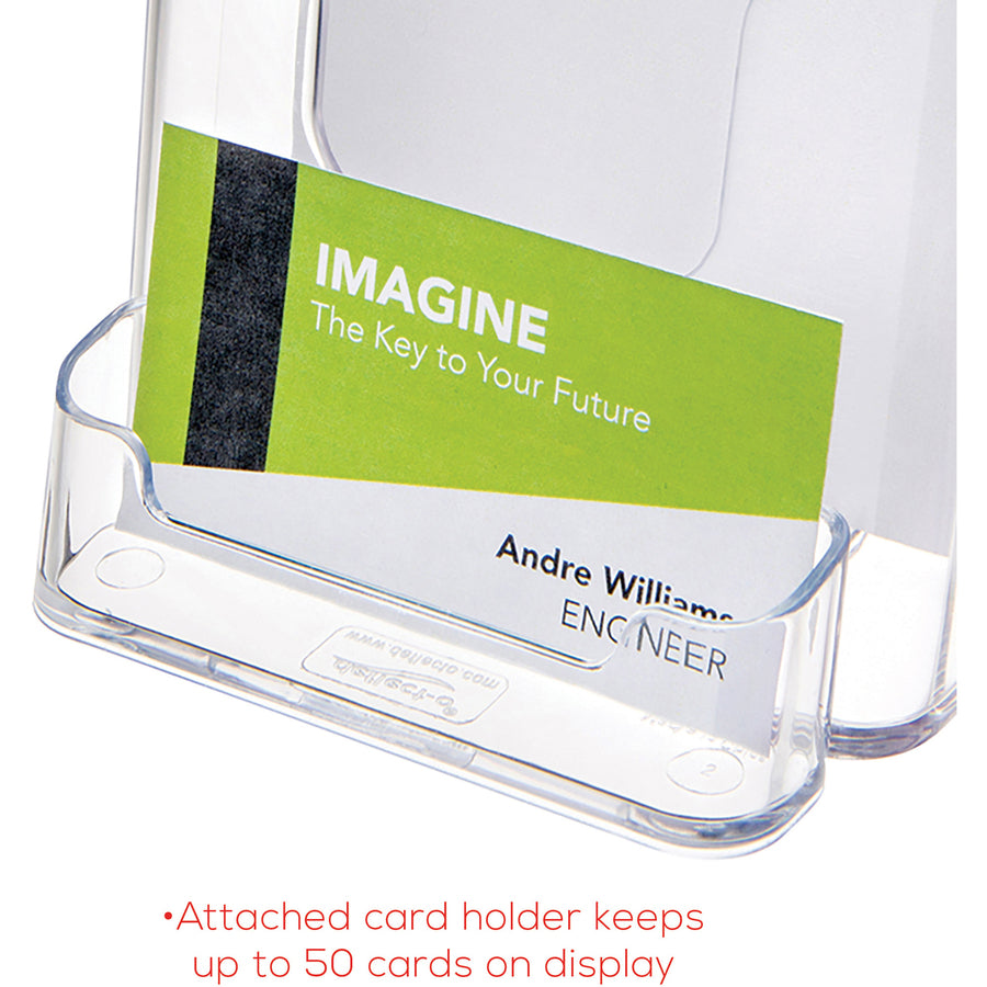 Deflecto Single Compartment DocuHolder w/ Business Card Holder - Alternate-Image1