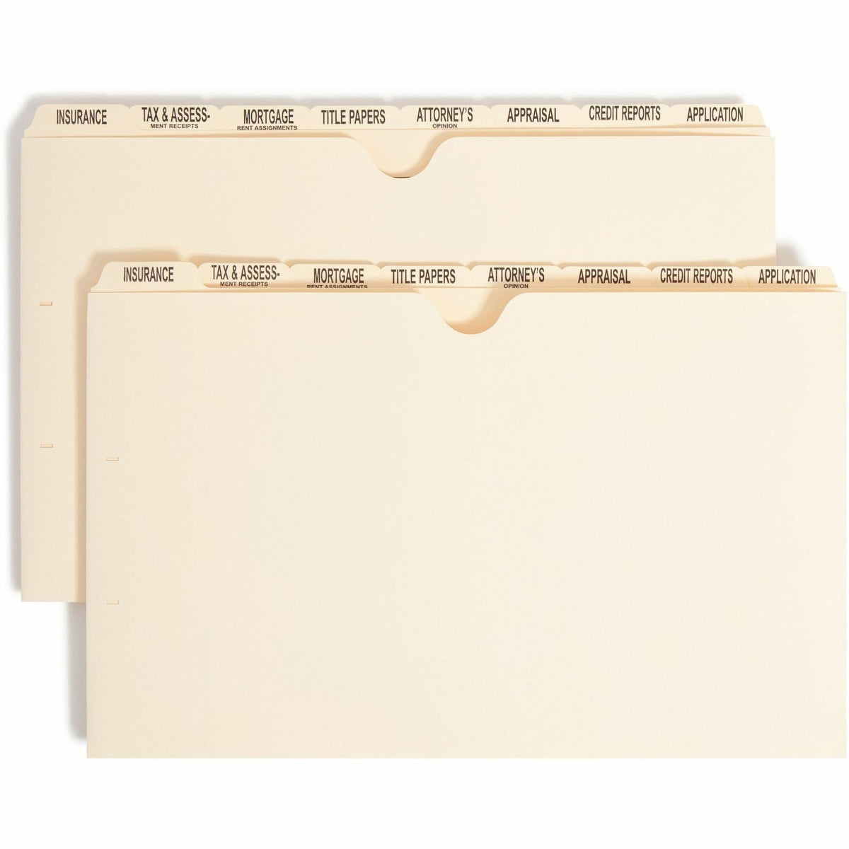 Smead Recycled File Jacket - 14 3/8" x 9" - 11 pt. - Manila - Tab Divider, Divider, Punched, Preprinted - 10% Recycled - 8/Set - 12 / Box