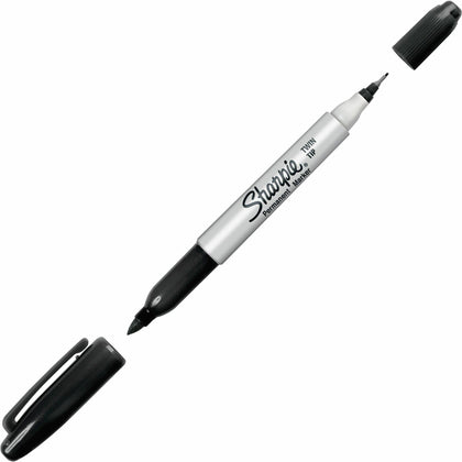 Sharpie Twin Tip Permanent Markers - Extra Fine & Point - Black Ink - Dry-Erase