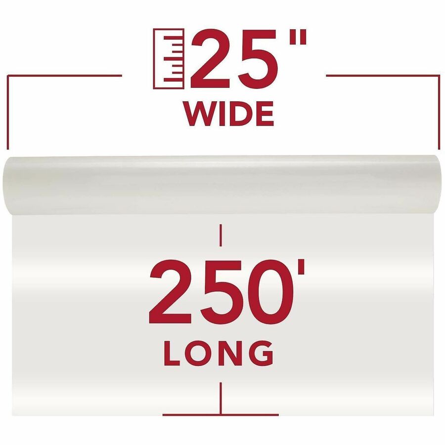 GBC NAP I Standard Laminating Roll Film - Laminating Pouch/Sheet Size: 25" Width x 250 ft Length x 3 mil Thickness - 1" Core - Clear - 2 / Box