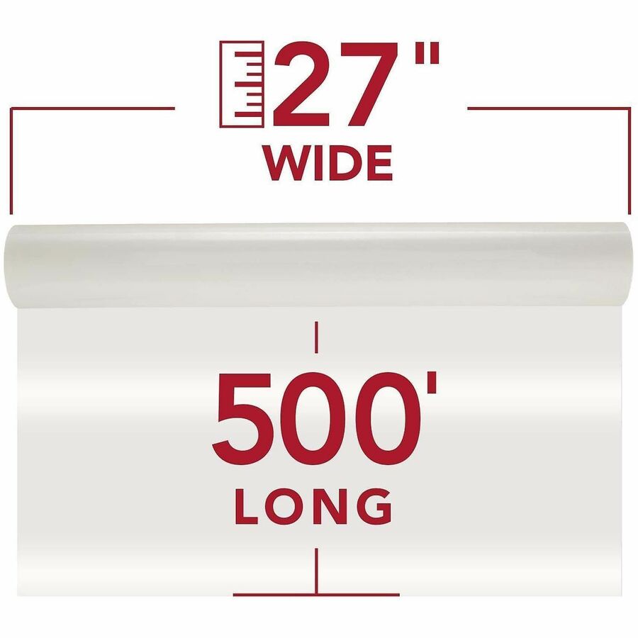 GBC Standard Laminating Roll Film - Laminating Pouch/Sheet Size: 27" Width x 500 ft Length x 1.50 mil Thickness - 1" Core - Clear - 2 / Box