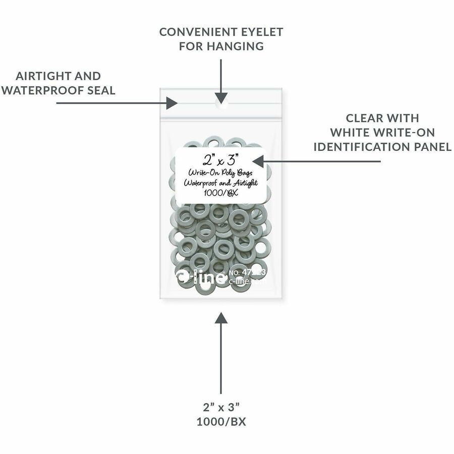 C-Line Write-On Reclosable Small Parts Bags - Alternate-Image4