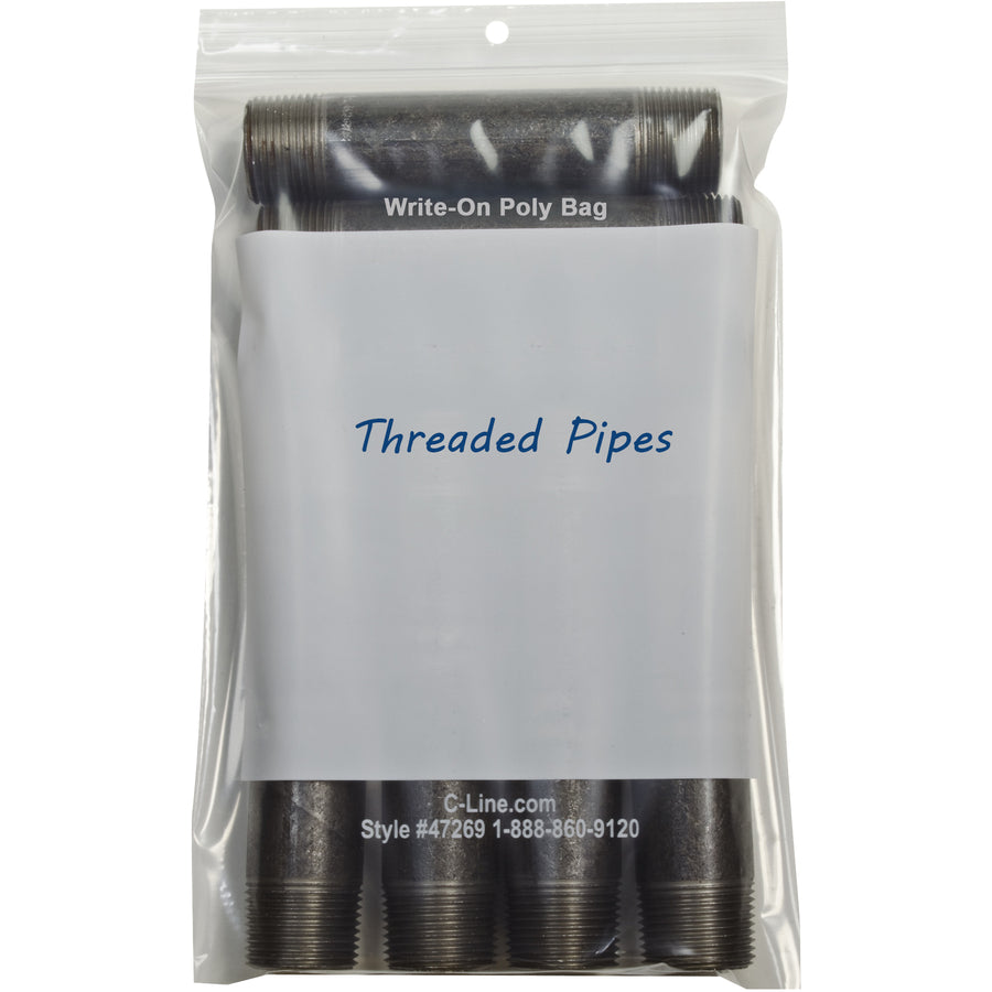 C-Line Write-On Reclosable Small Parts Bags - 9" Length x 6" Width - Clear - Poly - Multipurpose - 1000 / Carton