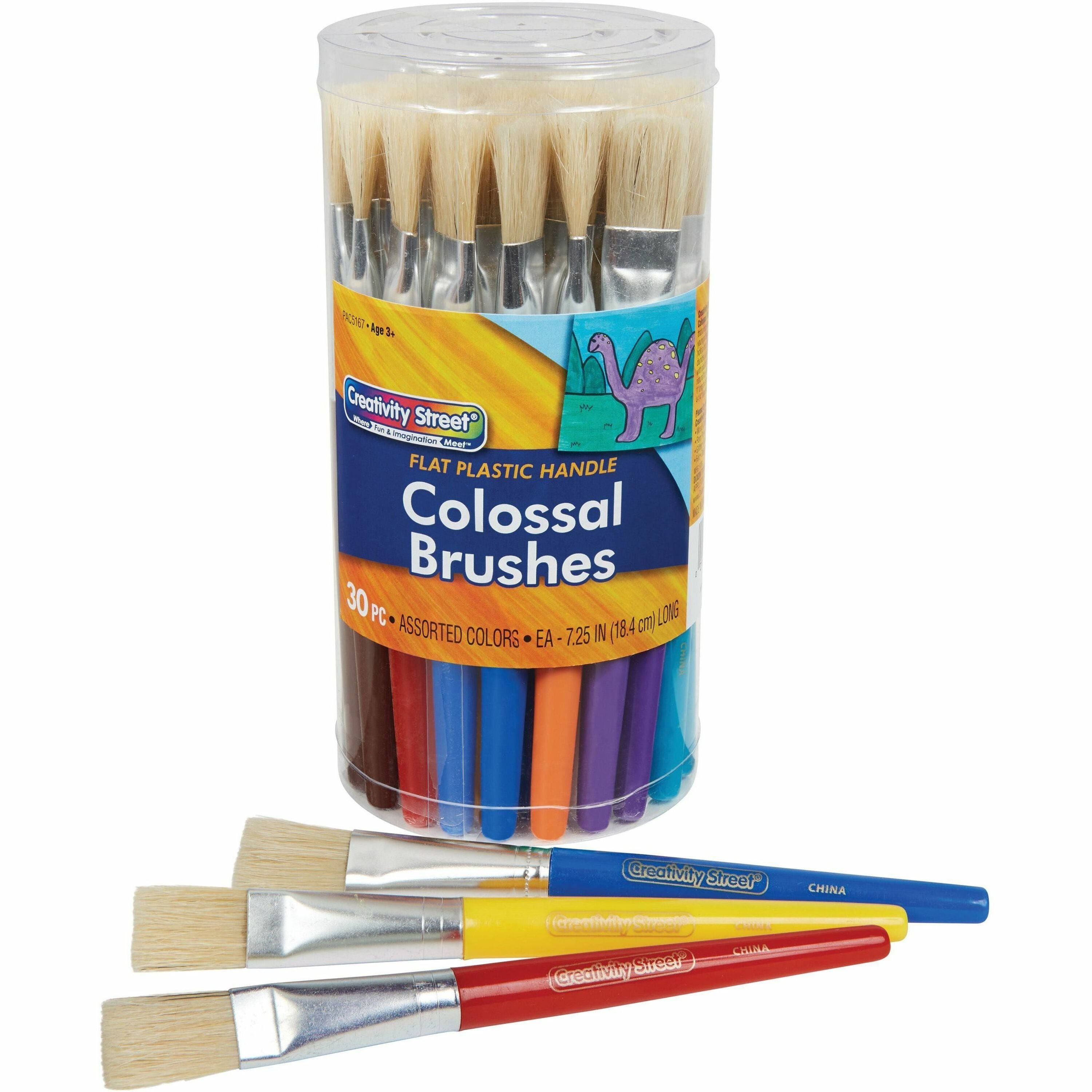 Creativity Street Flat Colossal Brushes - Plastic Assorted Handle - 30 / Set