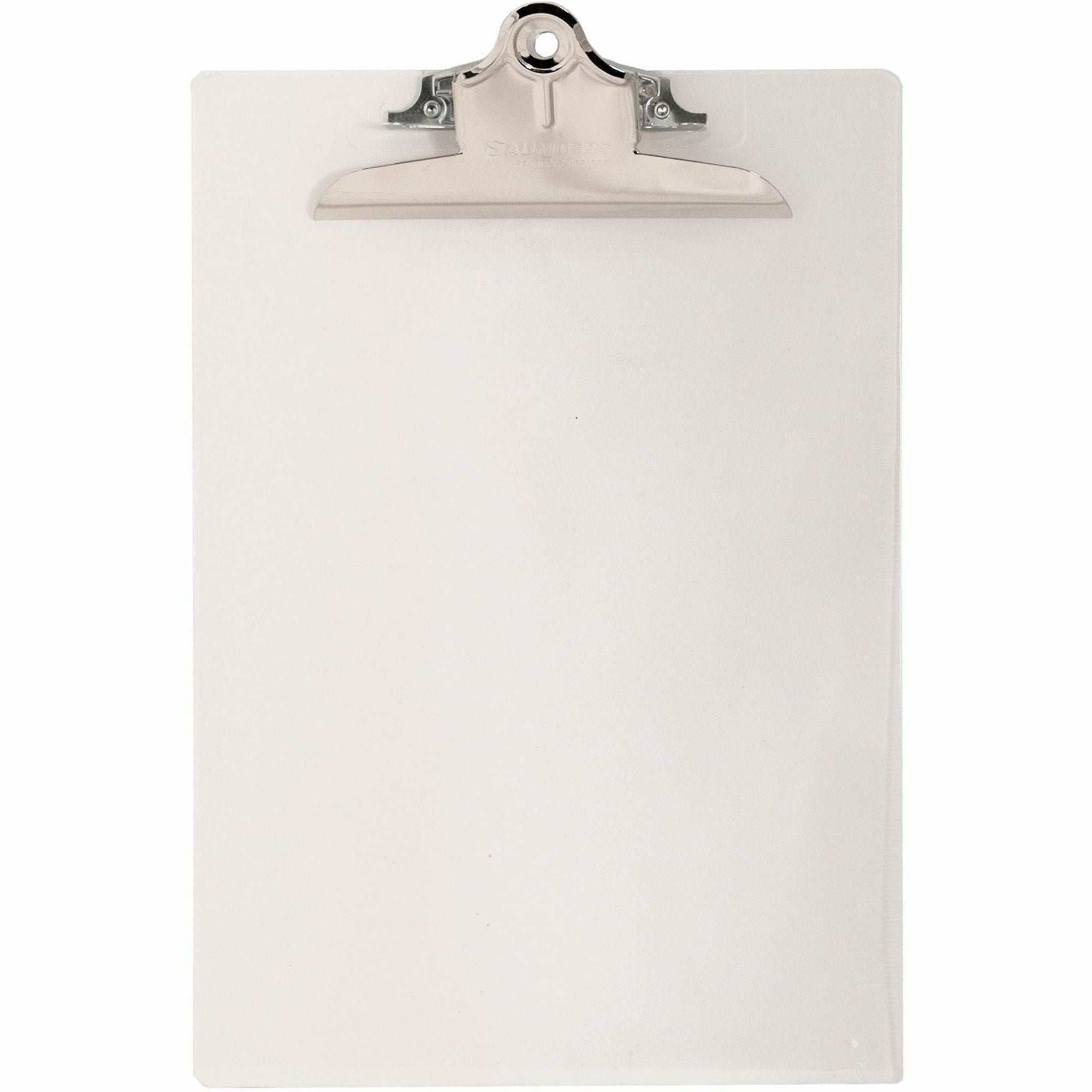 Saunders Recycled Plastic Clipboards - 1" Clip Capacity - 8 1/2" x 11" Sheet Size - Plastic - Clear - 1 Each