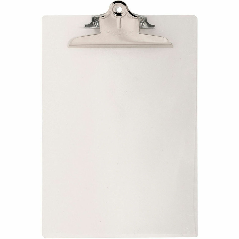 Saunders Recycled Plastic Clipboards - 1" Clip Capacity - 8 1/2" x 11" Sheet Size - Plastic - Clear - 1 Each