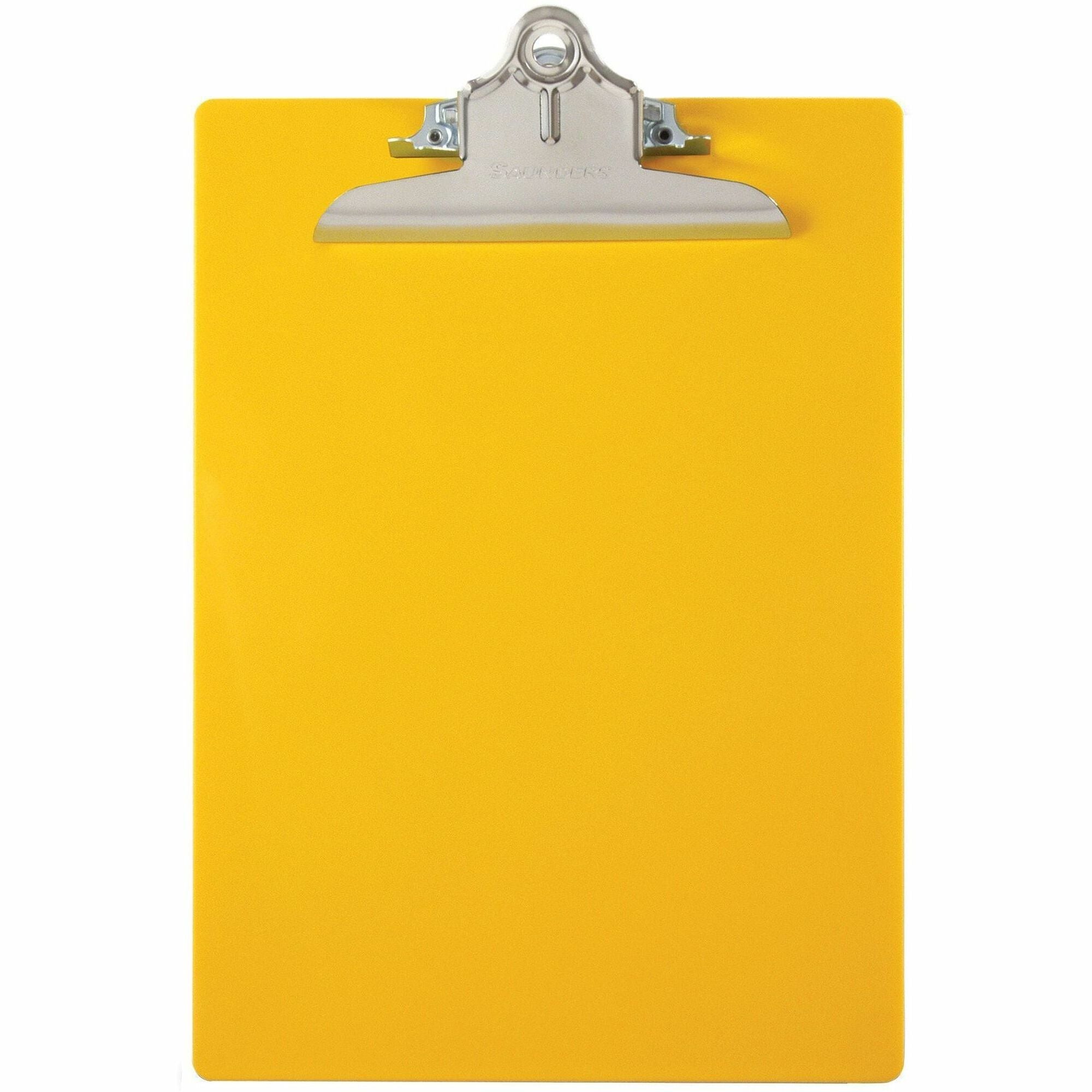 Saunders Recycled Plastic Clipboards - 1" Clip Capacity - 8 1/2" x 11" , 8 19/64" x 11 45/64" Sheet Size - Polystyrene, Plastic - Yellow - 1 Each