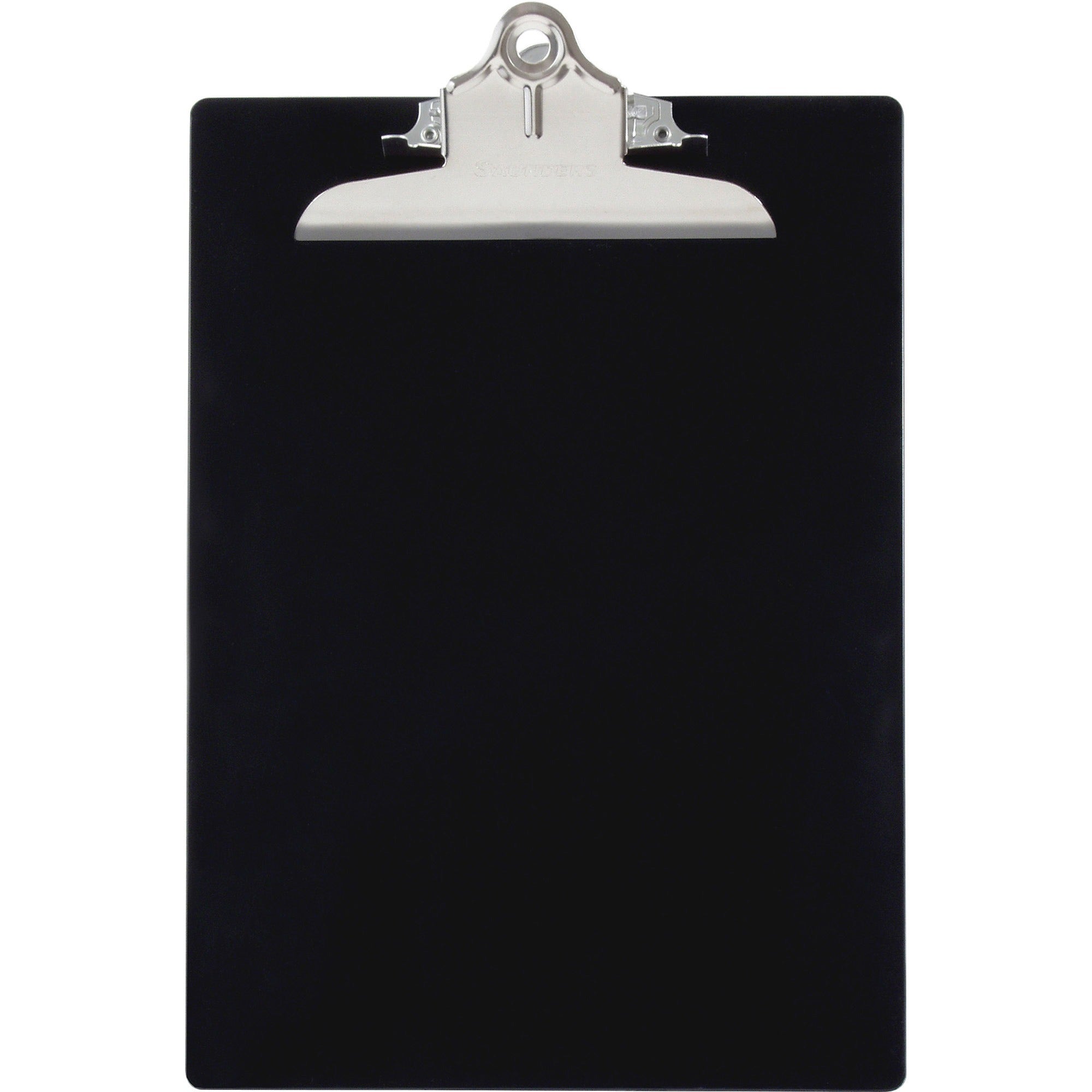 Saunders Recycled Plastic Clipboards - 1" Clip Capacity - 8 1/2" x 11" Sheet Size - Plastic - Black - 1 Each