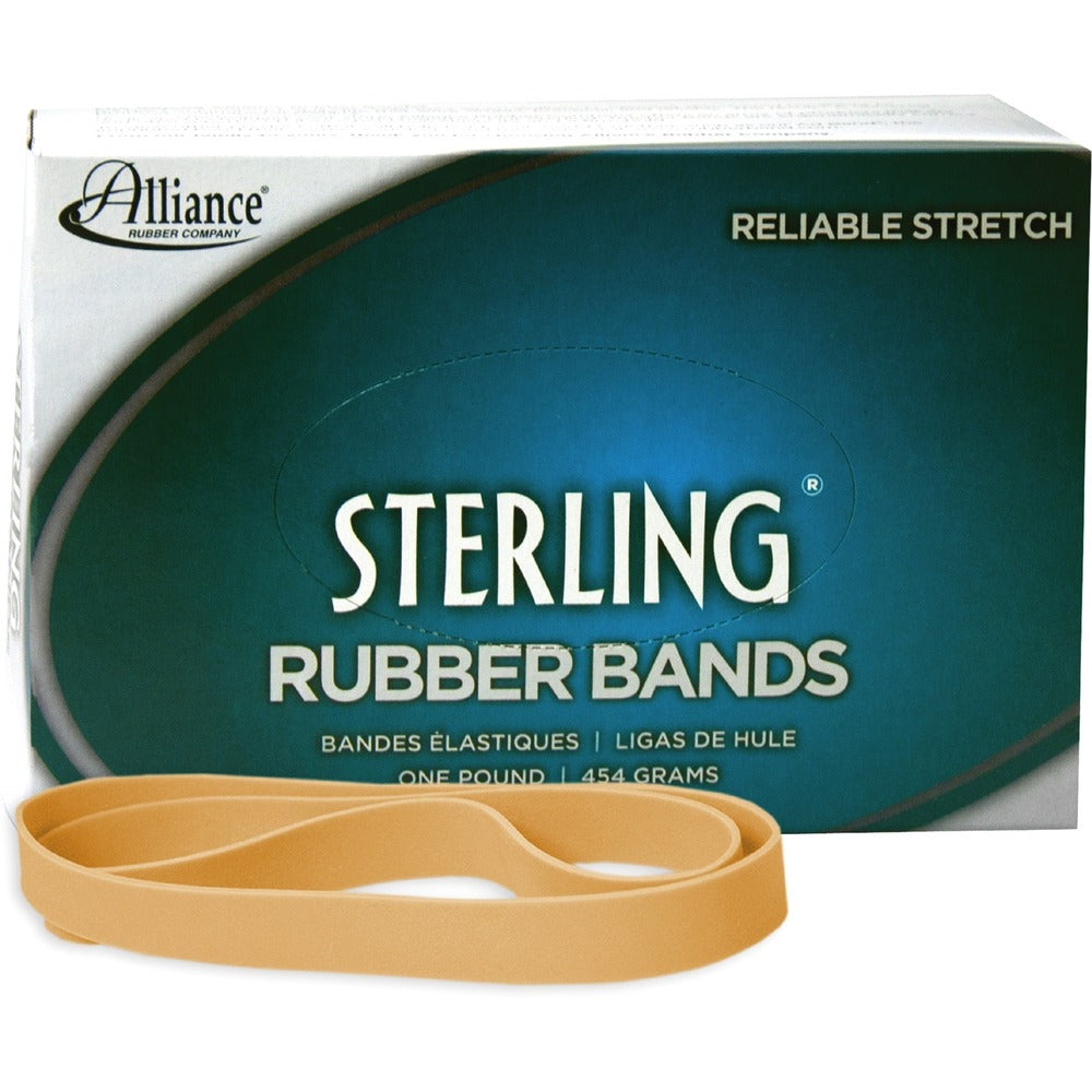 Alliance Rubber Sterling Rubber Bands - Size: #105 - 5" Length x 625 mil Thickness - Durable, Elastic - Natural Crepe - 70 / Box