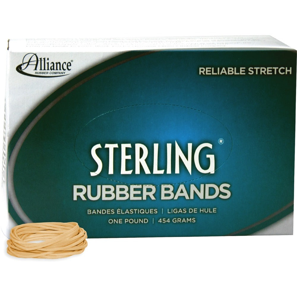 Alliance Rubber Sterling Rubber Bands - Size: #14 - 2" Length x 62.5 mil Thickness - Durable, Elastic - Natural Crepe - 3100 / Box