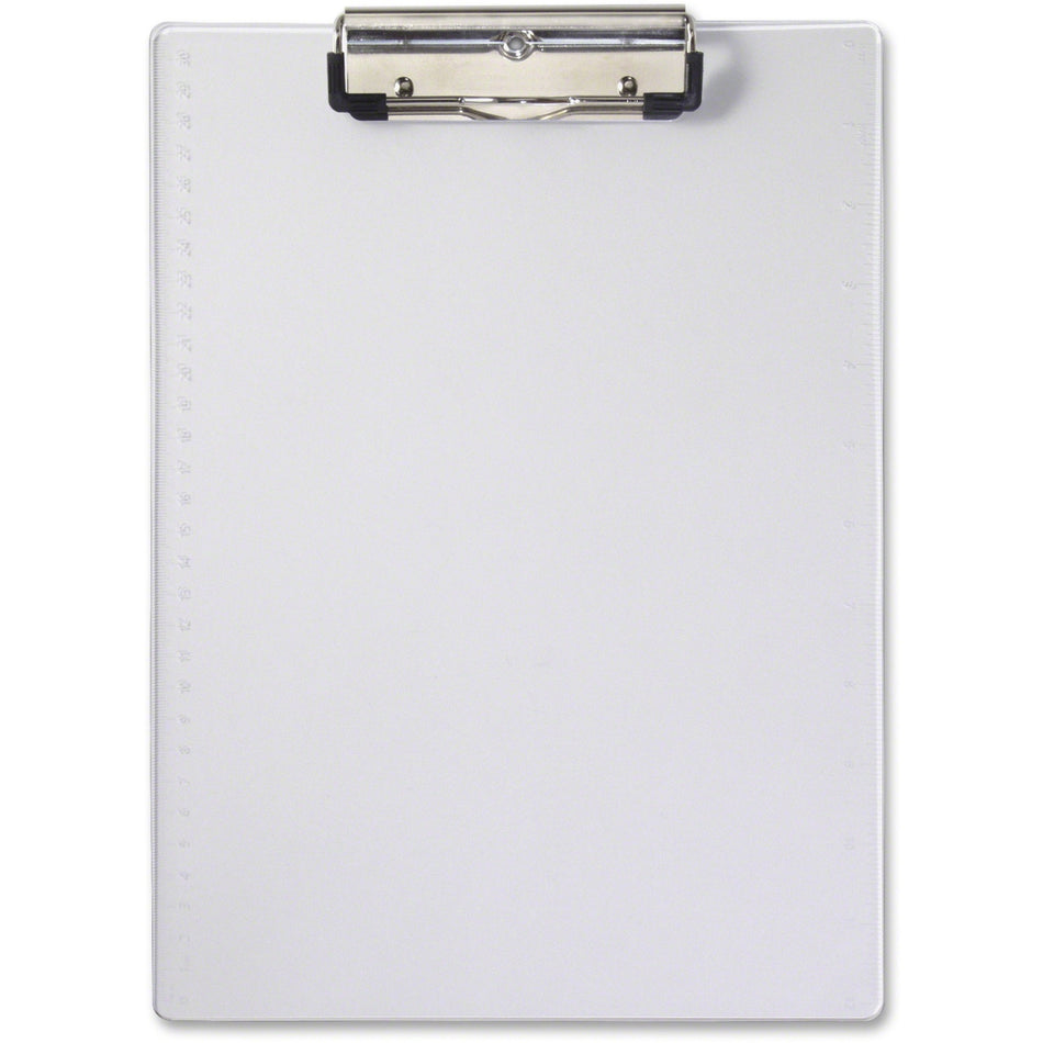 Saunders Acrylic Clipboard - 0.50" Clip Capacity - 8 1/2" x 12" Sheet Size - Acrylic - Clear - 1 Each