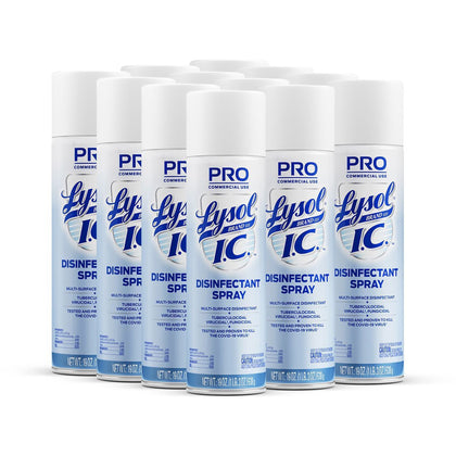 Lysol I.C. Disinfectant Spray - For Hard Surface, Shower, Sink, Toilet, Nonporous Surface, Floor, Wall, Porcelain, Glazed Surface, Plastic, Door Handle, ... - 19 fl oz (0.6 quart) - Recommended For: Germs Remover - Anti-bacterial - Clear - 12 / Carton
