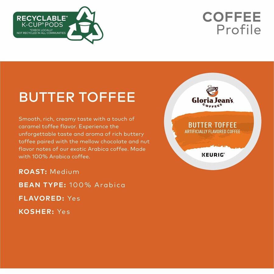 Gloria Jean's K-Cup, Pod Butter Toffee Coffee - Alternate-Image6