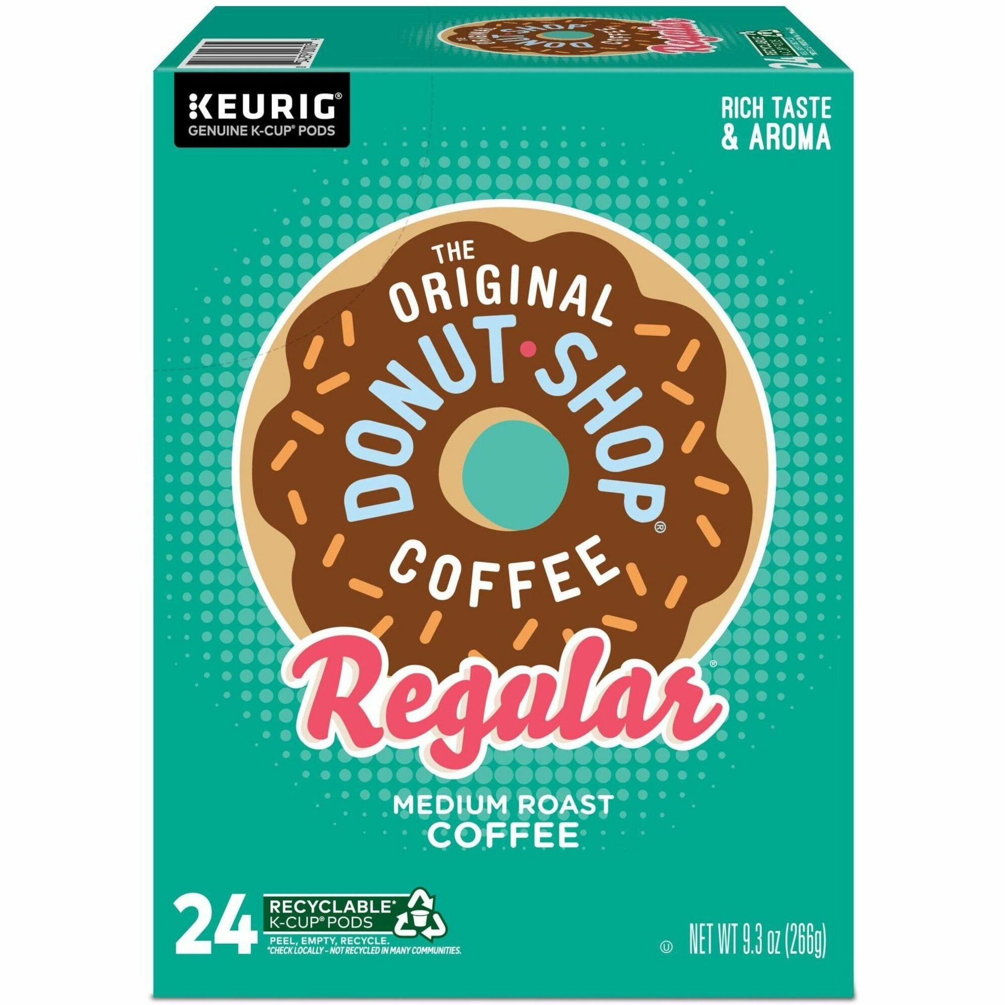 The Original Donut Shop® K-Cup, Pod Regular Keurig Single-Serve K-Cup Pods, Medium Roast Coffee, 24 Count - Compatible with Keurig Brewer - Regular - Medium - 0.4 oz - K-Cup, Pod - Donut Shop Blend - Kosher - 24 / Pack