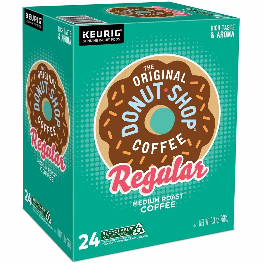 The Original Donut Shop® K-Cup, Pod Regular Keurig Single-Serve K-Cup Pods, Medium Roast Coffee, 24 Count - Compatible with Keurig Brewer - Regular - Medium - 0.4 oz - K-Cup, Pod - Donut Shop Blend - Kosher - 24 / Pack
