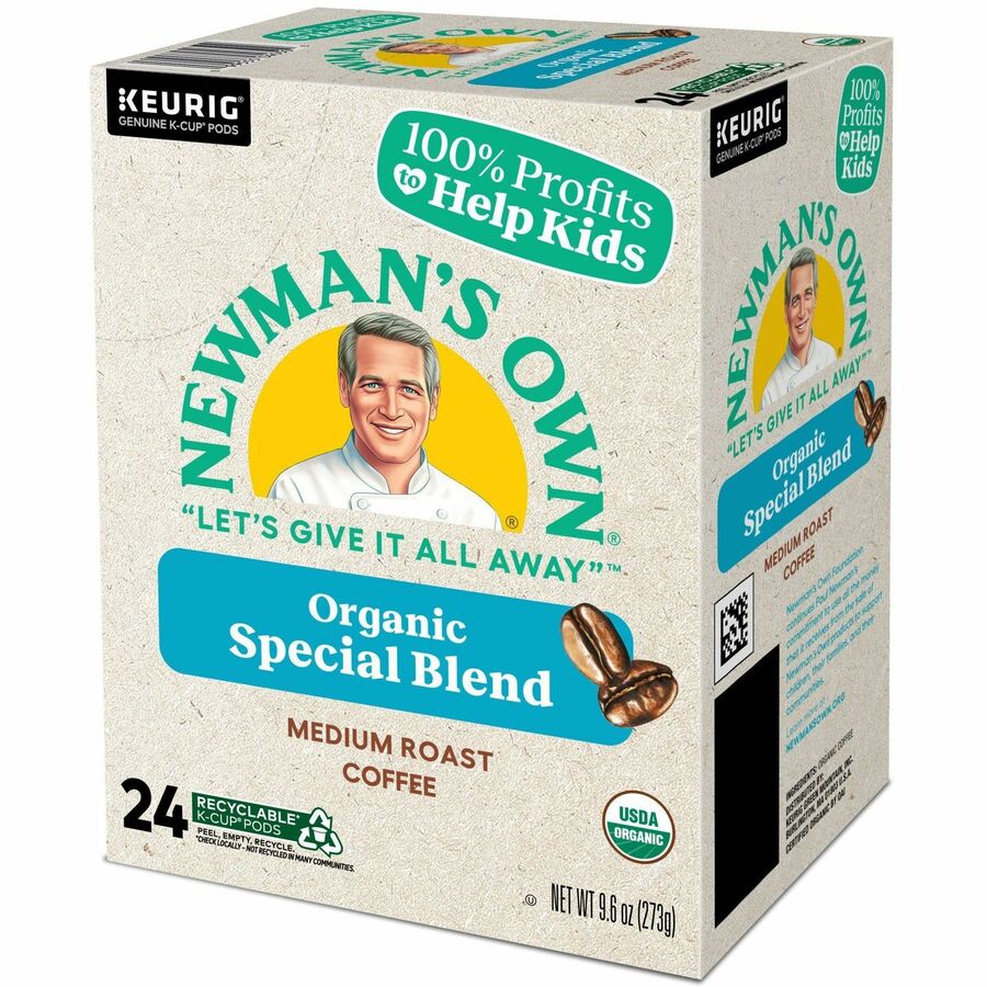 Newman's Own® Organics K-Cup, Pod Special Blend Keurig Single-Serve K-Cup Pods, Medium Roast Coffee, 24 Count - Compatible with Keurig Brewer - American - Medium - K-Cup, Pod - Special Blend - Kosher - 24 / Pack