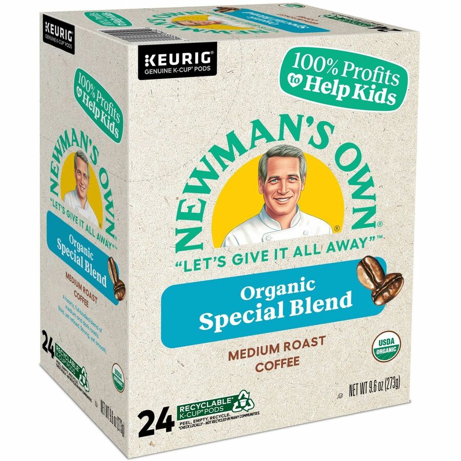 Newman's Own® Organics K-Cup, Pod Special Blend Keurig Single-Serve K-Cup Pods, Medium Roast Coffee, 24 Count - Compatible with Keurig Brewer - American - Medium - K-Cup, Pod - Special Blend - Kosher - 24 / Pack