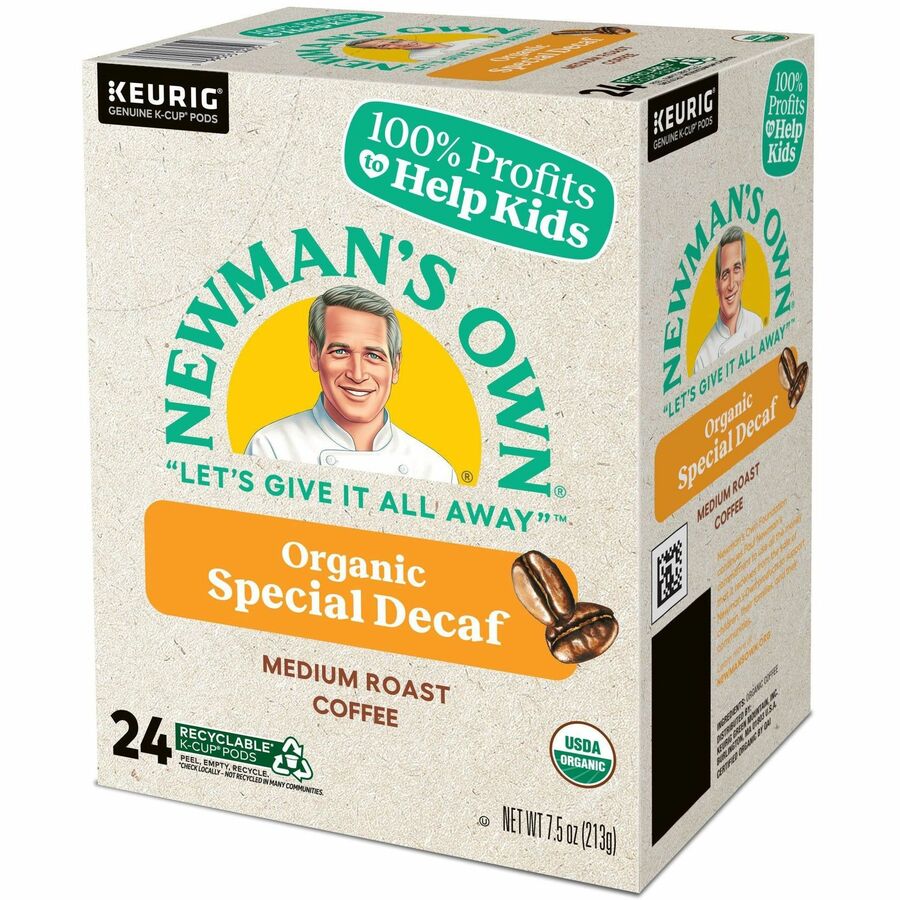 Newman's Own® Organics K-Cup, Pod Coffee - Compatible with Keurig Brewer - American - Medium - K-Cup, Pod - Decaf, Special Blend - Kosher - Decaffeinated - 24 / Pack