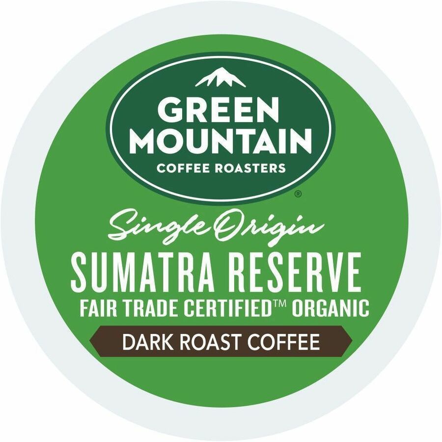 Green Mountain Coffee Roasters® K-Cup, Pod Sumatra Reserve Coffee, Keurig Single-Serve K-Cup pods, Dark Roast, 24 Count - Compatible with Keurig K-Cup Brewer - Regular - Dark - 24 K-Cup - K-Cup, Pod - Sumatra Reserve - Kosher - Organic - 24 / Pack