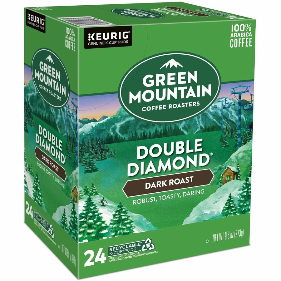 Green Mountain Coffee K-Cup, Pod Double Diamond, Keurig Single-Serve K-Cup pods, Dark Roast Coffee, 24 Count - Compatible with Keurig Brewer - American - Dark - K-Cup, Pod - Double Diamond - Kosher - 24 / Pack