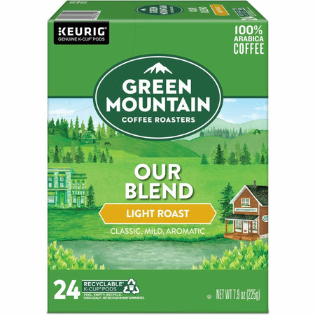 Green Mountain Coffee K-Cup, Pod Our Blend Keurig Single-Serve K-Cup Pods, Light Roast Coffee, 24 Count - Compatible with Keurig Brewer - American - Light - K-Cup, Pod - Our Blend - Kosher - 24 / Pack