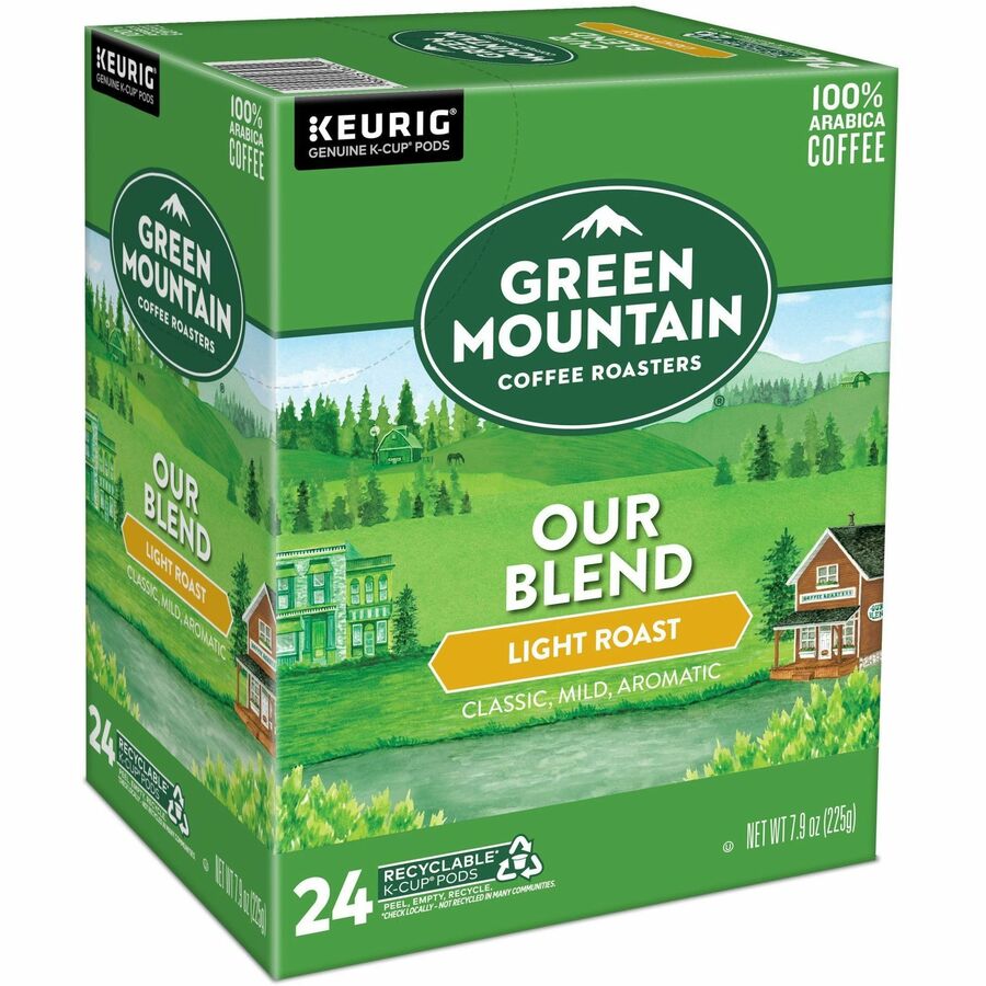 Green Mountain Coffee K-Cup, Pod Our Blend Keurig Single-Serve K-Cup Pods, Light Roast Coffee, 24 Count - Compatible with Keurig Brewer - American - Light - K-Cup, Pod - Our Blend - Kosher - 24 / Pack