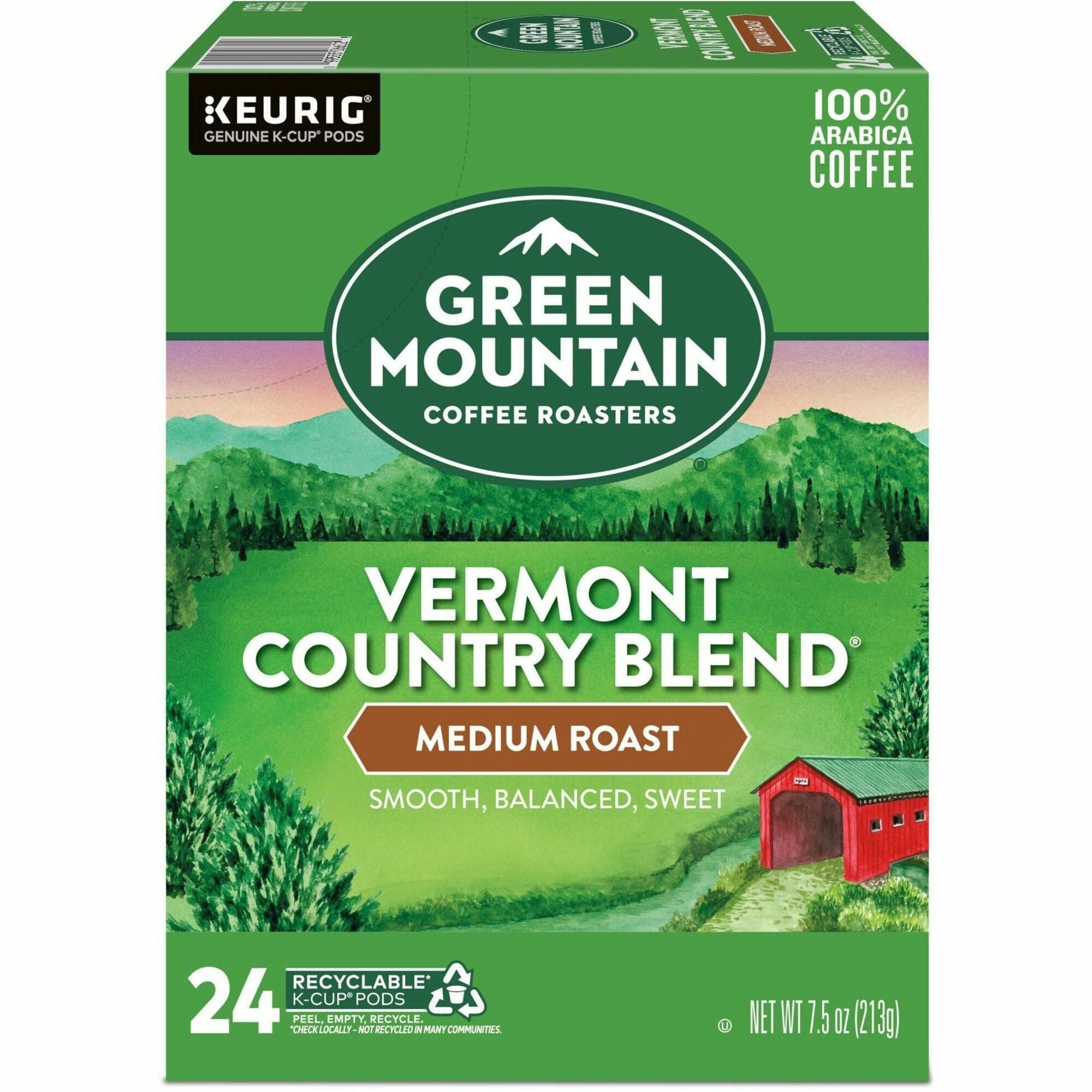Green Mountain Coffee Roasters® K-Cup, Pod Coffee - Compatible with Keurig Brewer - Regular - Medium - K-Cup, Pod - Kosher - 24 / Pack