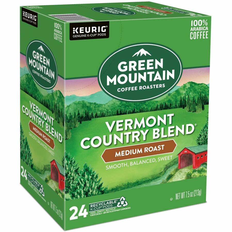 Green Mountain Coffee Roasters® K-Cup, Pod Coffee - Compatible with Keurig Brewer - Regular - Medium - K-Cup, Pod - Kosher - 24 / Pack