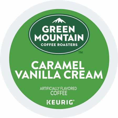 Green Mountain Coffee Roasters® K-Cup Caramel Vanilla Cream Coffee - Compatible with Keurig Brewer - Regular - K-Cup - 24 / Box