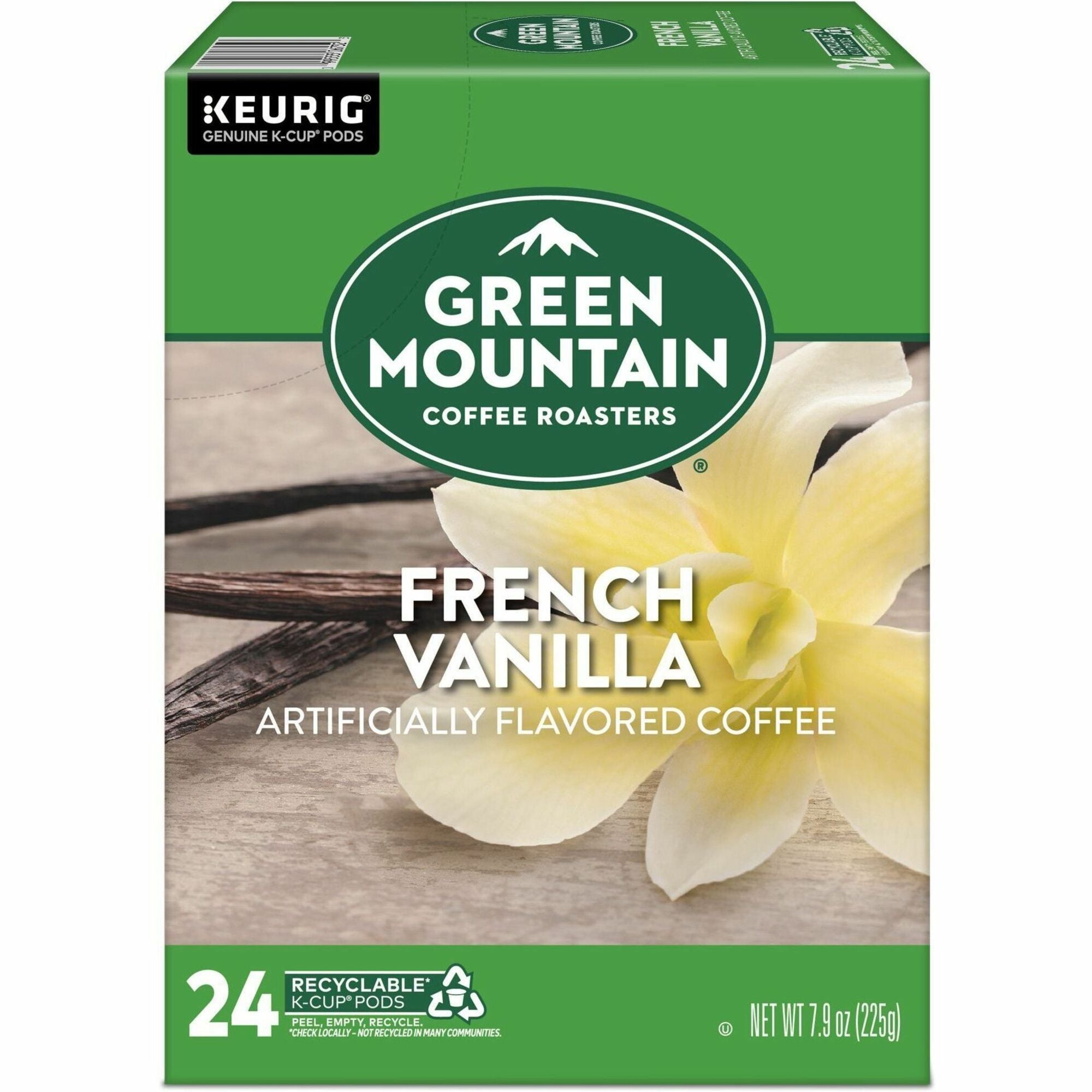 Green Mountain Coffee Roasters® K-Cup, Pod French Vanilla Coffee, Keurig Single-Serve K-Cup pods, Light Roast, 24 Count - Compatible with Keurig Brewer - Regular - Light - K-Cup, Pod - Kosher - 24 / Pack
