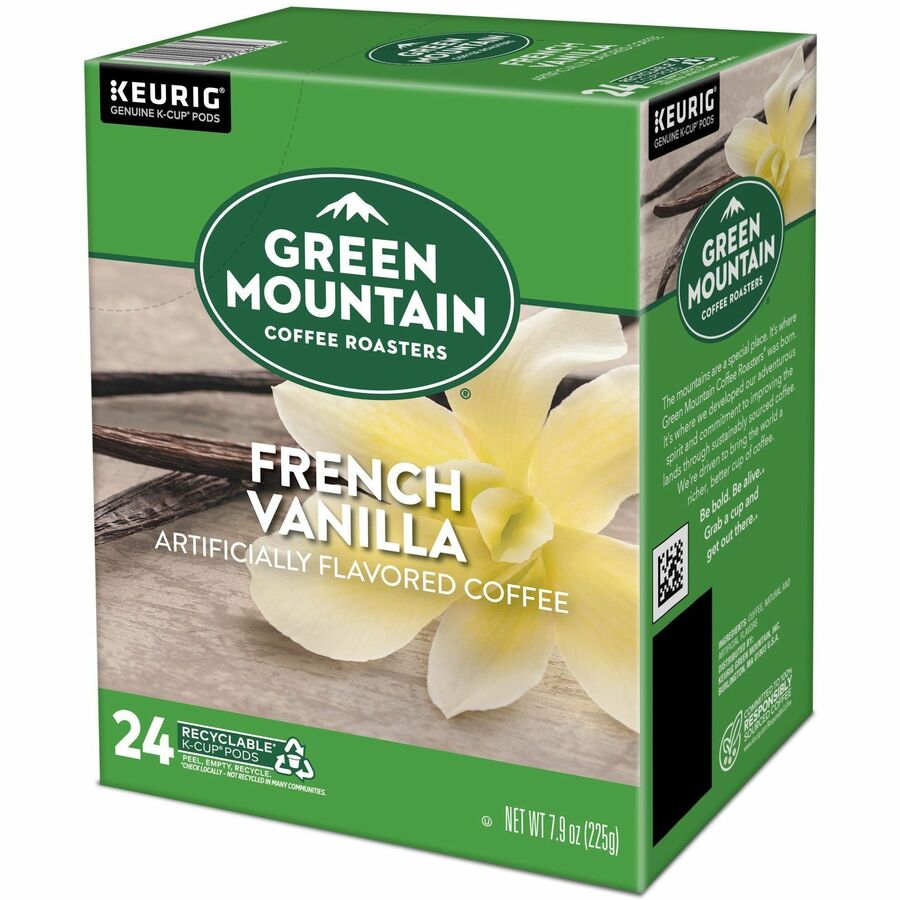 Green Mountain Coffee Roasters® K-Cup, Pod French Vanilla Coffee, Keurig Single-Serve K-Cup pods, Light Roast, 24 Count - Compatible with Keurig Brewer - Regular - Light - K-Cup, Pod - Kosher - 24 / Pack