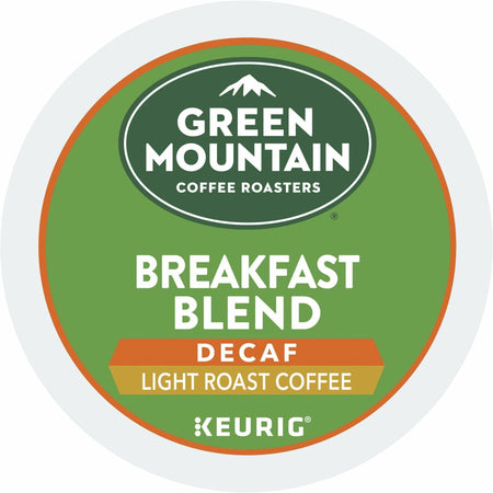 Green Mountain Coffee Roasters® K-Cup Breakfast Blend Decaf Coffee - Compatible with Keurig Brewer - Light/Mild - K-Cup - Decaffeinated - 24 / Box