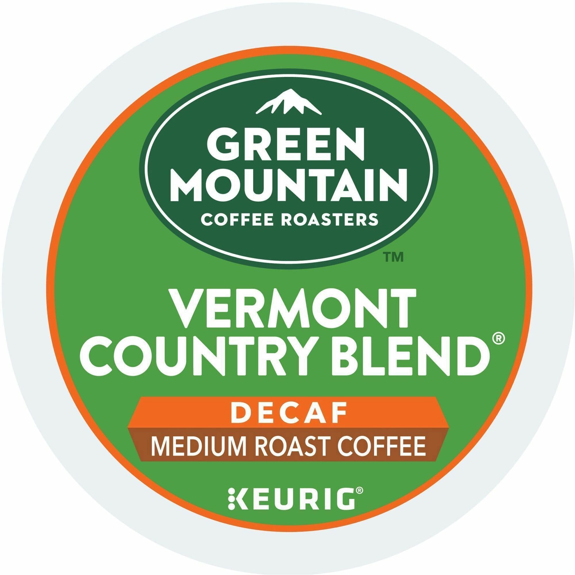 Green Mountain Coffee Roasters® K-Cup Vermont Country Blend Decaf Coffee - Compatible with Keurig Brewer - Medium - K-Cup - Decaffeinated - 24 / Box